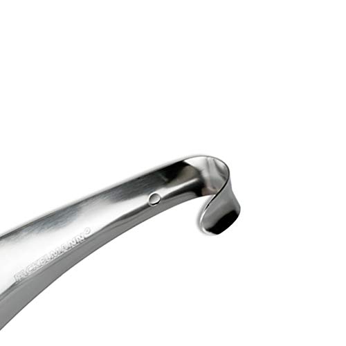 Acero inoxidable Duradero Calzado Cuerno Levantador Portátil Metal Mango largo Levantador 14.5cm Adecuado para todos Plata 1Pc