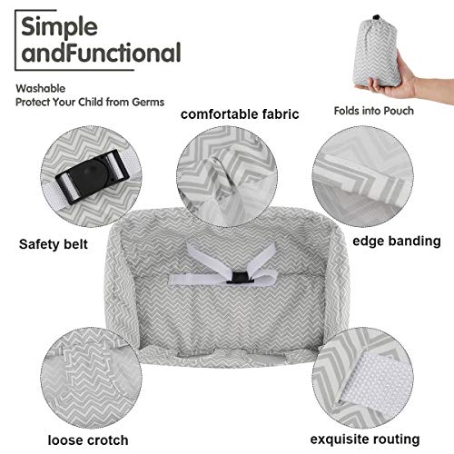 Aceshop Protector para el carro de la compra – Funda para asiento de la compra y trona para mayor higiene y seguridad de su bebé(gris)