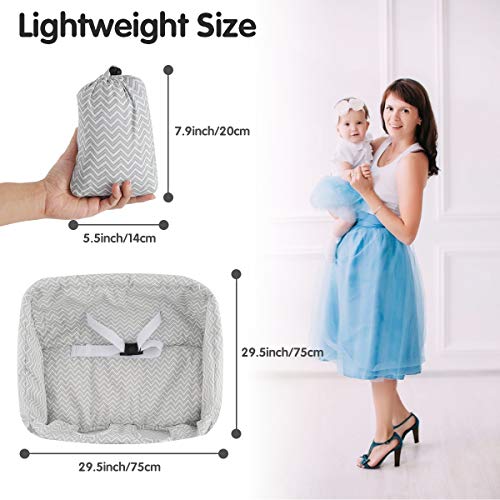Aceshop Protector para el carro de la compra – Funda para asiento de la compra y trona para mayor higiene y seguridad de su bebé(gris)