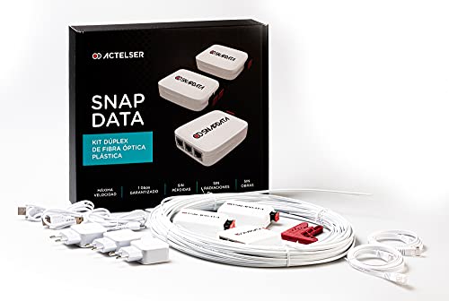 ACTELSER Kit Duplex de Fibra Óptica Plástica Snap Data (50 Metros)