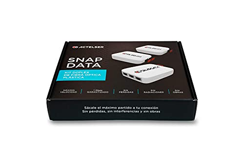 ACTELSER Kit Duplex de Fibra Óptica Plástica Snap Data (50 Metros)