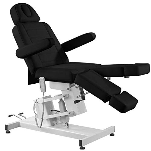 Activeshop Azzurro 706 Pedi - Camilla de masaje, color negro, soporta hasta 200 kg, piel sintética con 1 motor de 186 x 58 x 62,5-84,5 cm (largo x ancho x alto)