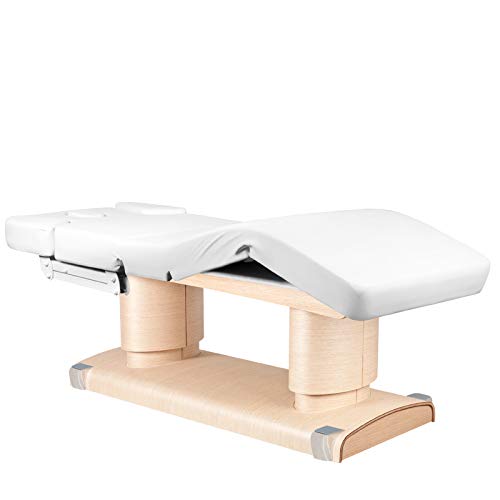 Activeshop Tumbona de masaje, mesa de masaje, silla de masaje, silla de masaje eléctrica 838 con 4 motores, color negro, soporta hasta 200 kg, piel sintética prémium con calefacción