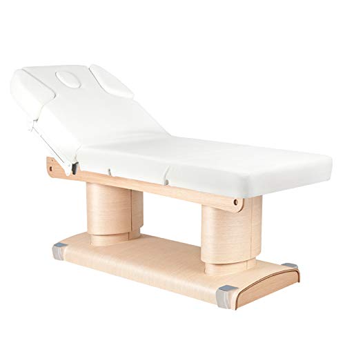 Activeshop Tumbona de masaje, mesa de masaje, silla de masaje, silla de masaje eléctrica 838 con 4 motores, color negro, soporta hasta 200 kg, piel sintética prémium con calefacción