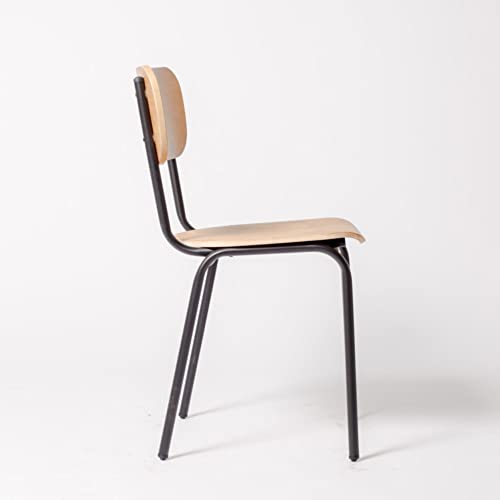 ADDECOR Sillas Comedor de Color Marrón | Silla para Comedor de Madera Maciza con Hierro | 78 x 48 x 42 cm | Modelo Escuela | Silla Vintage Ambientes Tipo Loft