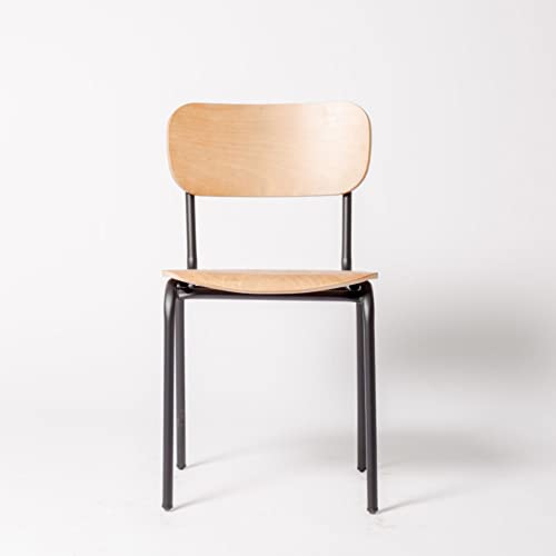 ADDECOR Sillas Comedor de Color Marrón | Silla para Comedor de Madera Maciza con Hierro | 78 x 48 x 42 cm | Modelo Escuela | Silla Vintage Ambientes Tipo Loft