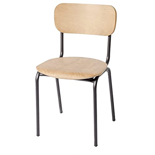 ADDECOR Sillas Comedor de Color Marrón | Silla para Comedor de Madera Maciza con Hierro | 78 x 48 x 42 cm | Modelo Escuela | Silla Vintage Ambientes Tipo Loft