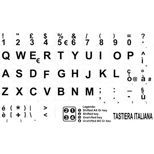 adesivitastiera. it – Pegatinas teclado etiquetas grandes ITA fondo blanco letras negras