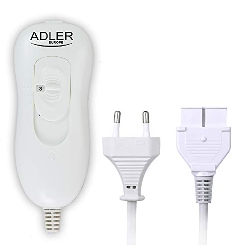 Adler AD-7426 Calienta Camas Eléctrico Doble, Forro Polar, poliéster, Perla, 150 x 160