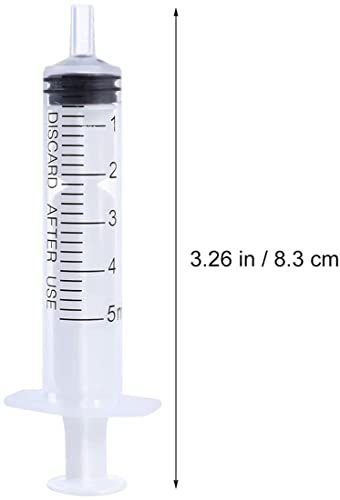 Adoc 10 Unidades Jeringuilla de 5ml, Jeringas Desechables para Laboratorios Científicos, Dispensación, Medición, Riego, Múltiples Usos