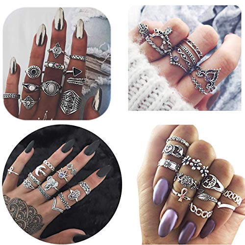 Adramata 44-96 Piezas Anillos Mujer De Nudillo Vintage para Bohemio Dedo Conjunto De Anillos Apilables