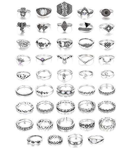 Adramata 44-96 Piezas Anillos Mujer De Nudillo Vintage para Bohemio Dedo Conjunto De Anillos Apilables