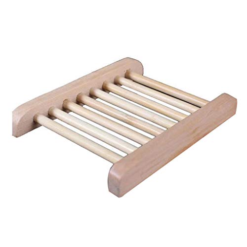 AERVEAL Estante de Almacenamiento, Tipo Parrilla Multiusos Soporte para jabón Portátil de Drenaje rápido Jabonera de Madera Baño