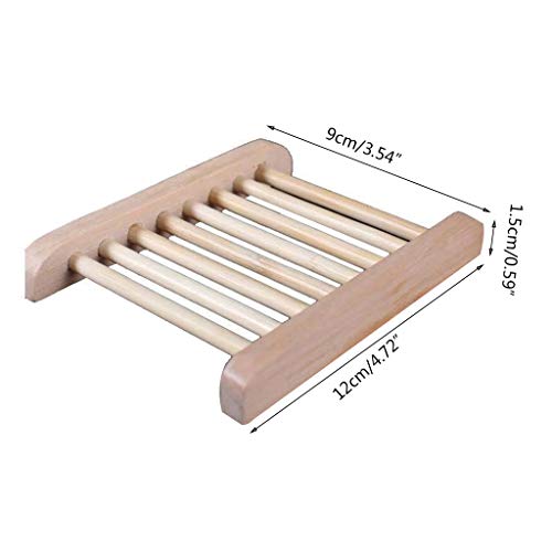 AERVEAL Estante de Almacenamiento, Tipo Parrilla Multiusos Soporte para jabón Portátil de Drenaje rápido Jabonera de Madera Baño