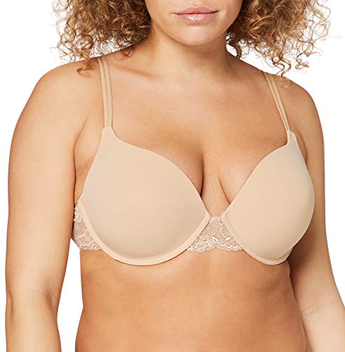After Eden - Sujetador con bordados para mujer, Beige (Skin - Powder), 80F ES (talla del fabricante 30E)