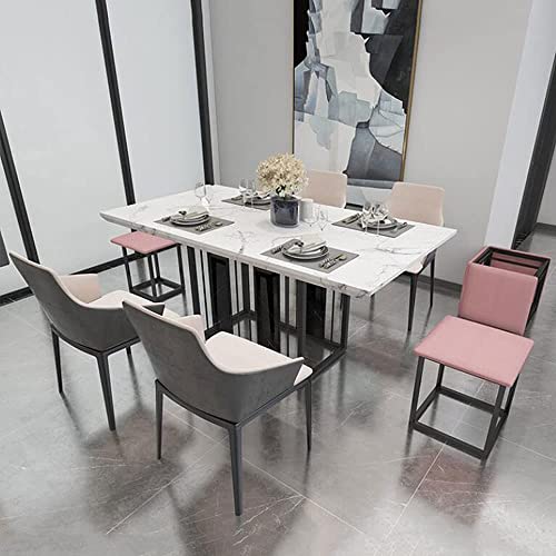 AGGF Cubo de Taburete Cuadrado 5 en 1 con Ruedas giratorias, sofá tapizado apilable, Silla, Taburete, Taburete con reposapiés, Taburete Nido, reposapiés movible, tocador (tamaño: pequeño, Color: