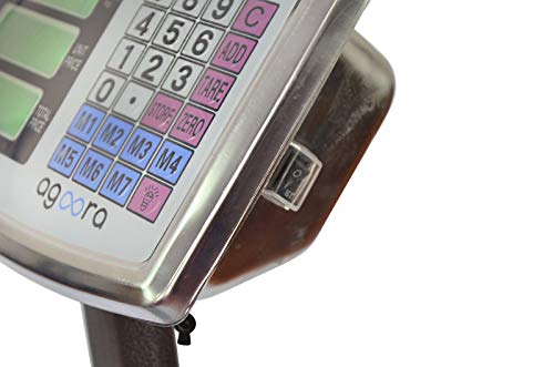 AgoraDirect - Báscula Industrial 500kg/100g, Pantalla LCD Digital De Doble Cara, Plegable, Balanza De Plataforma Reforzada De Acero 45x60cm, Báscula De Paquetes Postales De Alta Resistencia Para Pesaj