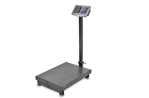 AgoraDirect - Báscula Industrial 500kg/100g, Pantalla LCD Digital De Doble Cara, Plegable, Balanza De Plataforma Reforzada De Acero 45x60cm, Báscula De Paquetes Postales De Alta Resistencia Para Pesaj