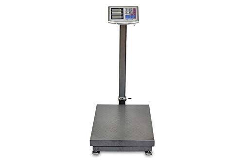 AgoraDirect - Báscula Industrial 500kg/100g, Pantalla LCD Digital De Doble Cara, Plegable, Balanza De Plataforma Reforzada De Acero 45x60cm, Báscula De Paquetes Postales De Alta Resistencia Para Pesaj