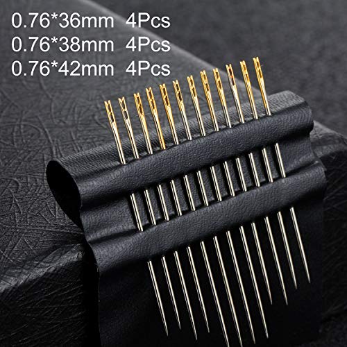 Agujas de Enhebrado Automático Agujas de Fácil de Enhebrar Agujas de Coser a Mano para Manualidades Accesorios de Costura (24 piezas)