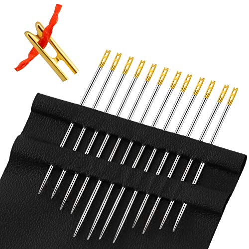 Agujas de Enhebrado Automático Agujas de Fácil de Enhebrar Agujas de Coser a Mano para Manualidades Accesorios de Costura (24 piezas)