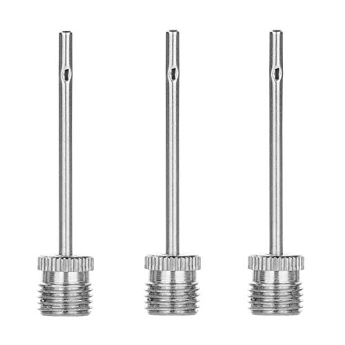 Agujas de inflado de acero inoxidable para baloncesto, fútbol, rugby, voleibol, balonmano, bolas de waterpolo, 3 unidades