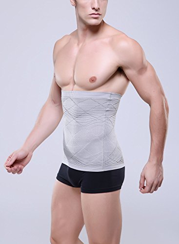 AIEOE - Faja Adelgazante Elástico de Cintura para Abdomen Reductor Transpirable para Hombre - Negro - Talla ES S