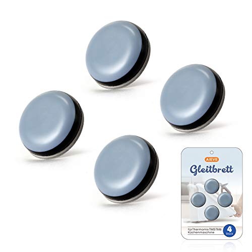 AIEVE Base deslizante invisible, 4 piezas de tablero deslizante de teflón autoadhesivo para máquina de cocina Thermomix TM5 TM6 (diámetro de 20 mm)