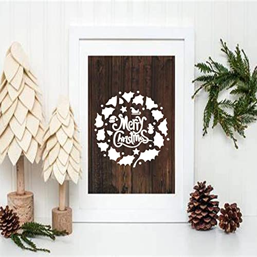 AILANDA 16 pcs Navidad Plantillas Dibujo Plástico Plantilla de Pintura Plantillas Navidad Manualidades para Scrapbooking, Diario, Pintura,Pintar Tarjetas, decoración de Ventanas Navidad