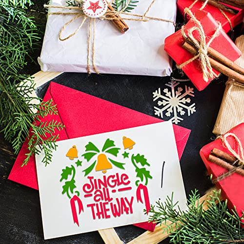 AILANDA 16 pcs Navidad Plantillas Dibujo Plástico Plantilla de Pintura Plantillas Navidad Manualidades para Scrapbooking, Diario, Pintura,Pintar Tarjetas, decoración de Ventanas Navidad