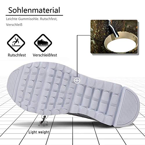 Air Zapatillas de Running para Hombre Mujer Zapatos para Correr y Asfalto Aire Libre y Deportes Calzado 1643 Unisexo White 38