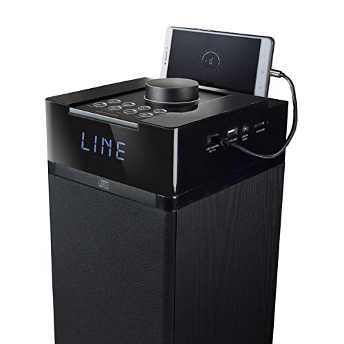 Aiwa TS-990CD: Torre de Sonido con CD, Bluetooth, USB, SD y Radio FM, Tamaño Grande, 120 W, Negro