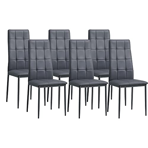 Albatros Silla de Comedor Rimini, Set de 6, Gris, SGS Probado