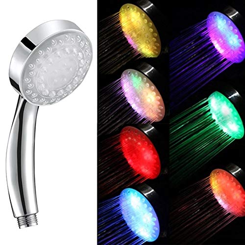 Alcachofa de ducha con luces led de 7 colores, alcachofa ducha led, AUA cambia los colores de la cabeza de ducha 7 gradualmente cambiando automáticamente