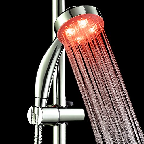 Alcachofa de ducha con luces led de 7 colores, alcachofa ducha led, AUA cambia los colores de la cabeza de ducha 7 gradualmente cambiando automáticamente