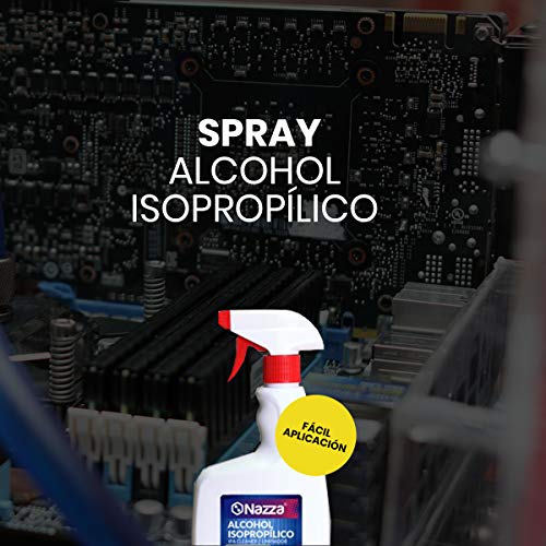 Alcohol Isopropílico Nazza IPA | 99,9% Isopropanol Puro | Limpieza de Componentes Electrónicos, Desinfección de Superficies, Pantallas, Objetivos, Móviles, Placas base | Spray 750 ML