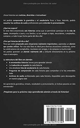 Alemán para estudiantes principiantes y avanzados: aprender alemán con historias del día a día (con traducción al español, listas de vocabulario y archivos de audio)