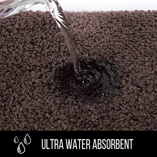 Alfombra Baño Marrón, Alfombra Baño Antideslizante, Alfombra Baño de Microfibra Suave, Alfombra Ducha Absorbente, Alfombra Ducha Lavables en Lavadore, Alfombra Cuarto Ducha Cocina 40x60cm