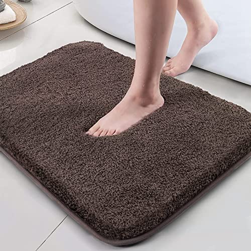Alfombra Baño Marrón, Alfombra Baño Antideslizante, Alfombra Baño de Microfibra Suave, Alfombra Ducha Absorbente, Alfombra Ducha Lavables en Lavadore, Alfombra Cuarto Ducha Cocina 40x60cm