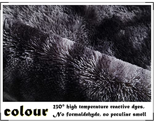Alfombra de Felpa, Alfombra mullida, Alfombra Antideslizante para el hogar, Felpudo Cuadrado, Adecuado para la decoración de Salas de Estar y dormitorios (Gris Oscuro, 80x160cm)