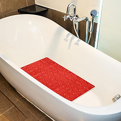 Alfombrilla antideslizante para bañera de bebé, antideslizante, con ventosas, báscula roja, bañeras, masaje, ducha