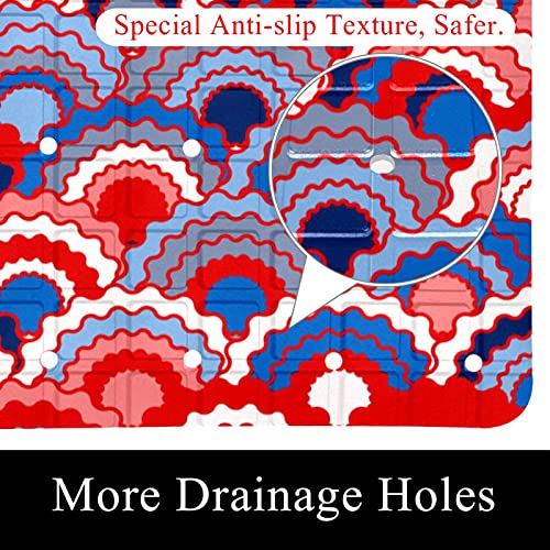 Alfombrilla antideslizante para bañera de bebé, antideslizante, con ventosas, colores abstractos, básculas, vintage, patrón de bañeras, masaje, alfombrilla de ducha
