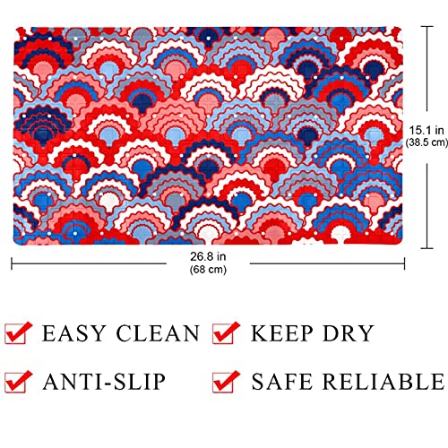 Alfombrilla antideslizante para bañera de bebé, antideslizante, con ventosas, colores abstractos, básculas, vintage, patrón de bañeras, masaje, alfombrilla de ducha