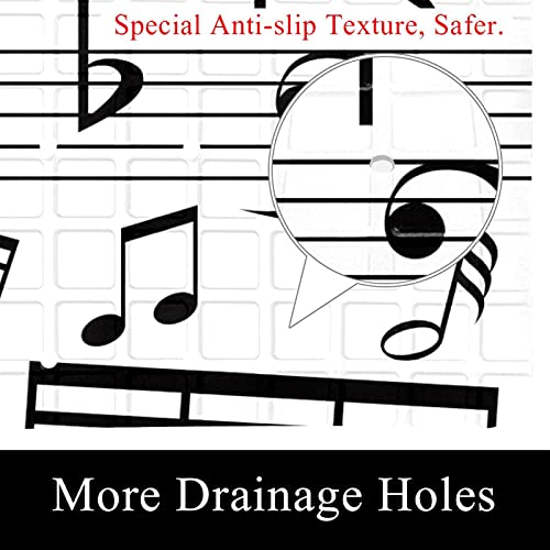 Alfombrilla antideslizante para bañera de bebé, antideslizante, con ventosas, notas musicales, básculas de baño, bañeras de masaje