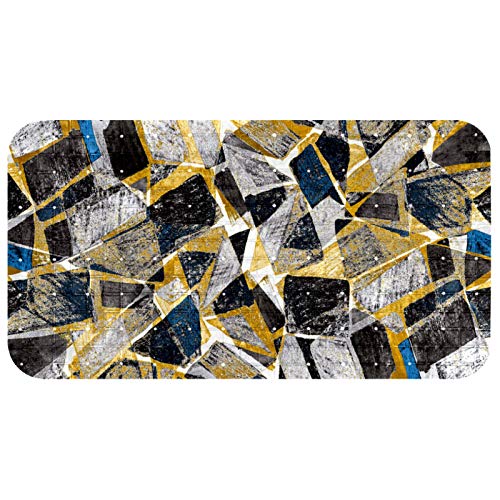 Alfombrilla de baño original antideslizante (68,3 x 37,3 cm), obra de arte en estilo geométrico moderno, para adultos y niños, bañeras lisas/sin textura