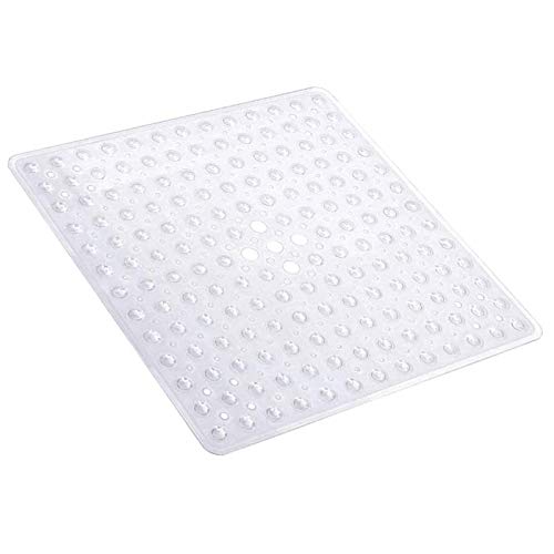 Alfombrilla Transparente Antideslizante para Baño, Alfombrilla Cuadrada Antideslizante para Ducha, Orificio Con Fugas Con Ventosa, Utilizada en Baños Familiares, Hoteles o Duchas para Mascotas