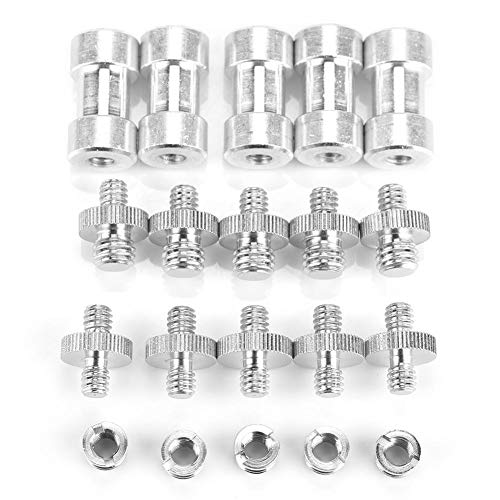 Alinory Tornillo convertidor 1/4 Juego de Cabeza esférica para cámara Adaptador de Tornillo 3/8 Tornillos roscados Convertidor Adaptador de Zapata Montaje Taller de reparación para cámara de Viaje