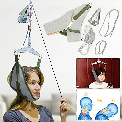 ALLWIN Kit De Tracción De Cuello para Colgar En La Puerta Cuello Transpirable Slingtractor Stretch Estirador De Corrección Cervical Ajustable Herramienta para El Cuidado del Cuello