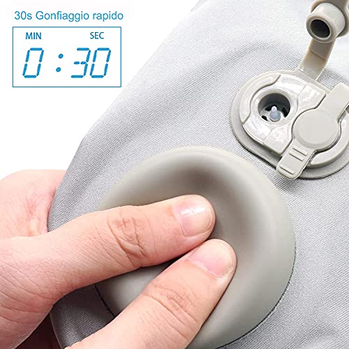 Almohada Cervical Inflable y Ultraligera: Almohada Viaje con Antifaz para Dormir y Tapones para los oídos, Almohadas Hinchable desinflado de 3 s, Almohada de Viaje en avión, Tren (40x28cm)