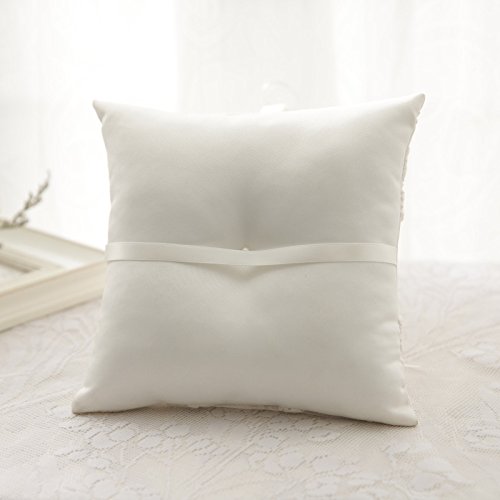 Almohada de anillo de boda 21cm*21cm Marfil (R0657)
